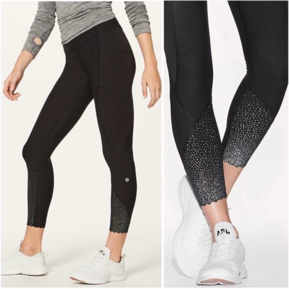 Lululemon tight stuff reflective scallop hem tights